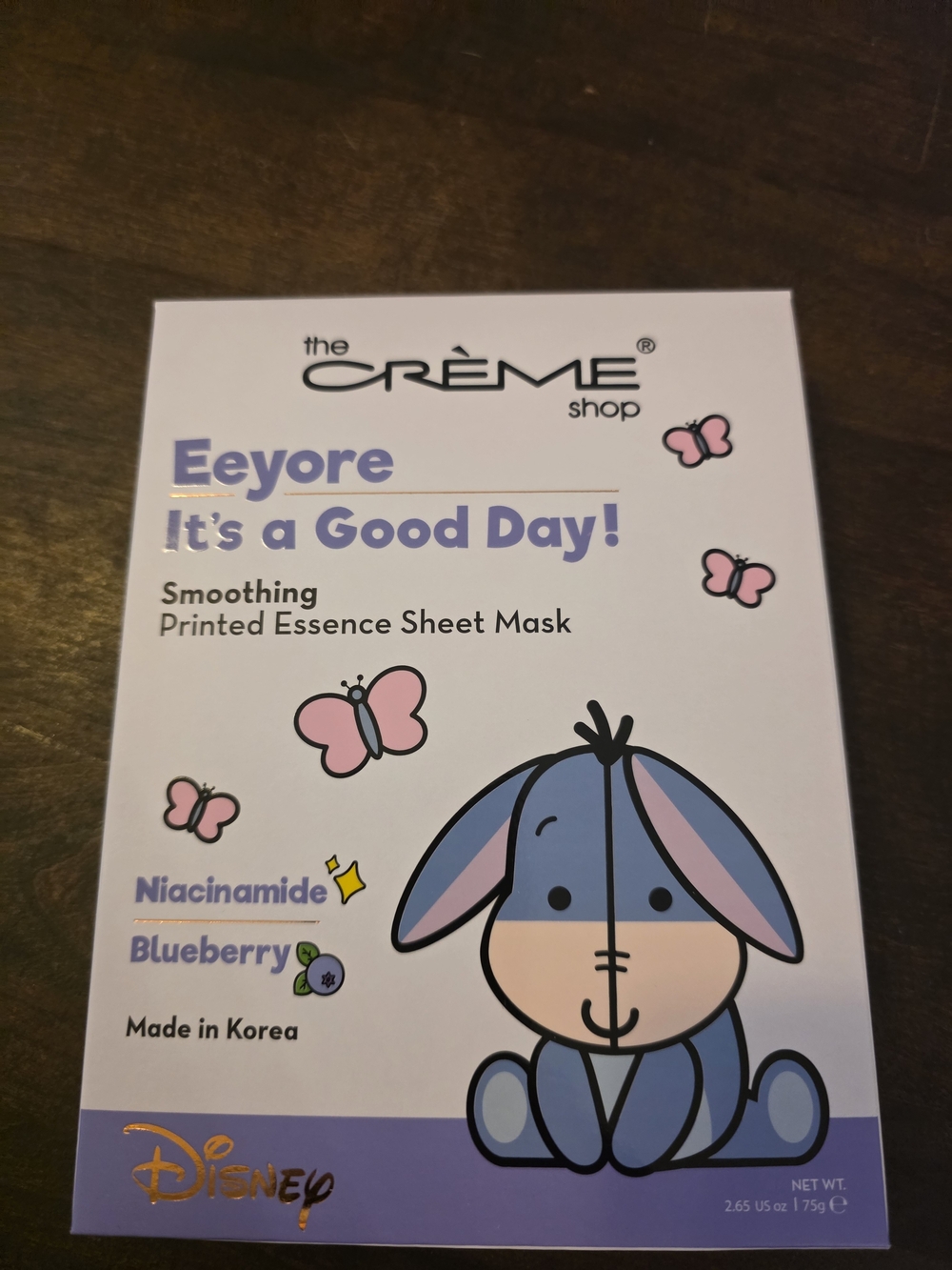 The Crème Shop Eeyore Blue Smoothing Printed Essence Sheet Mask